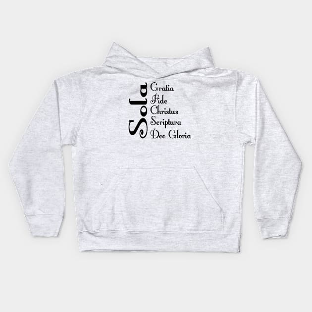 The Five Solas Kids Hoodie by Litartary